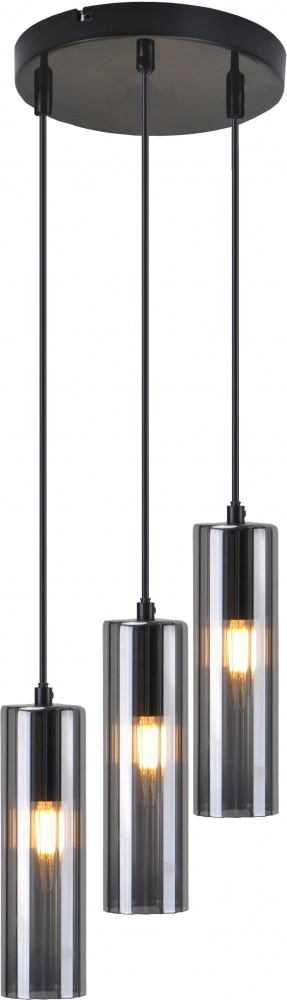 Світильник підвісний Sensio Seattle 3x40 Вт E14 чорний/димчастий ALB-P00426-SM