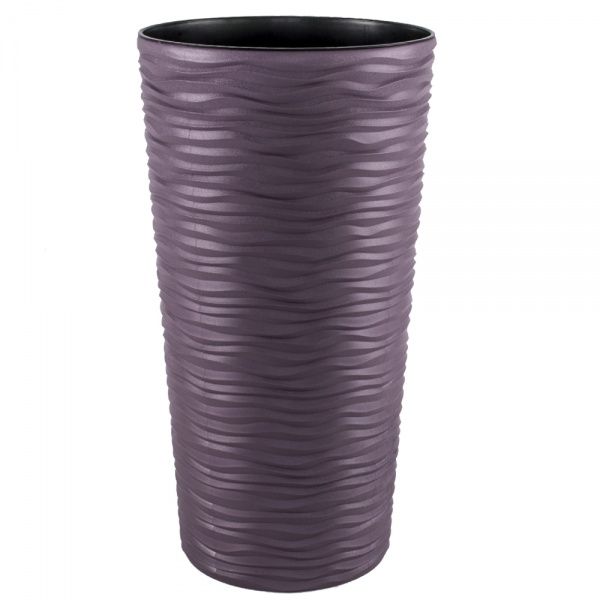 Горшок пластиковый Алеана Фьюжн d22х41,5 см круглый фиолетовый (115046) 