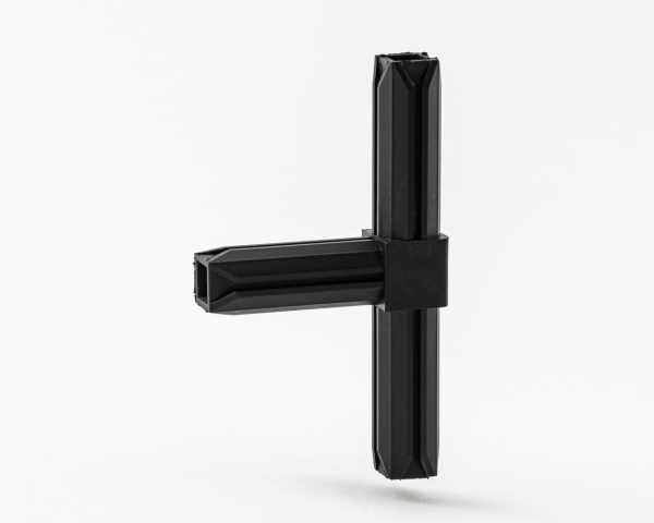 З'єднувач пластиковий квадратна GAH-Alberts З'єднувач тристоронній Т-подібний для 20х20 мм 70х120 мм Ø20 мм