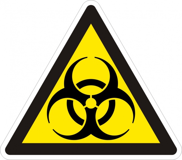 Наклейка Осторожно! Биологическая опасность 150 мм