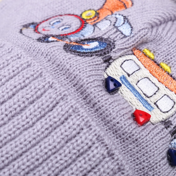 Шапочка детская для мальчика Kraft+ р.44-46 серый 2264 