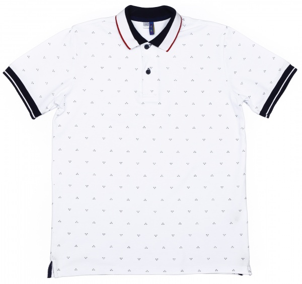 Поло для мальчиков р.164 белый с принтом 2001 