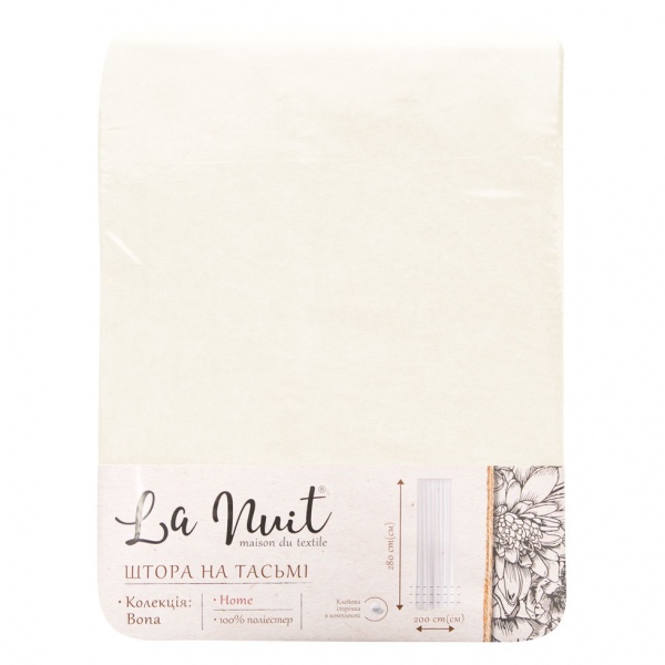 Штора BONA 150х280 молочний La Nuit