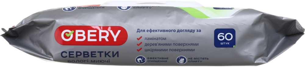 Влажные салфетки OBERY моющие 60 шт./уп.
