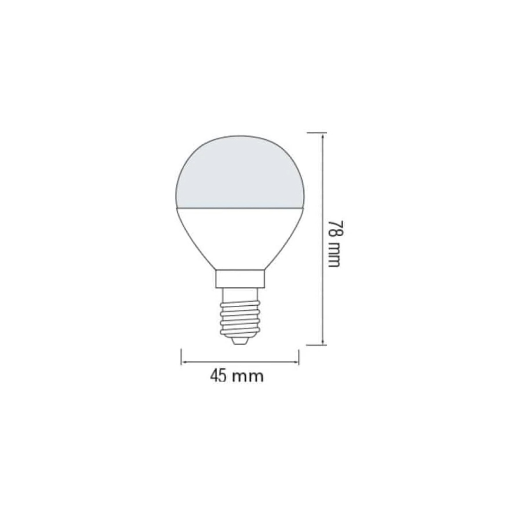 Лампа светодиодная HOROZ ELECTRIC ELITE-6 6 Вт G45 E14 220 В 6400 К 001-005-0006-011