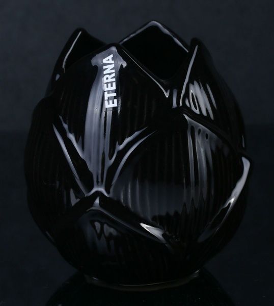 Ваза керамическая черная Флора бутон 3003 14 см Eterna