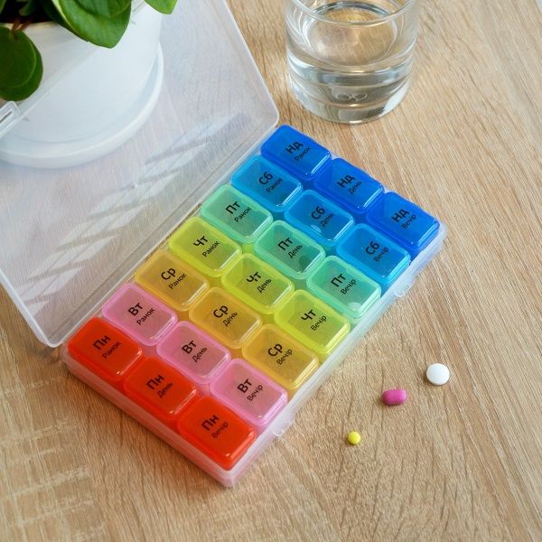 Органайзер для таблеток MVM PC-03 T на 7 дней (таблетница) 23x200x100 мм