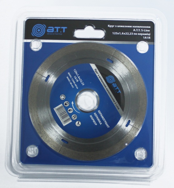 Диск алмазный отрезной A.T.T. S-Line 125x1,6x22,2 керамика, керамогранит, мрамор, плитка