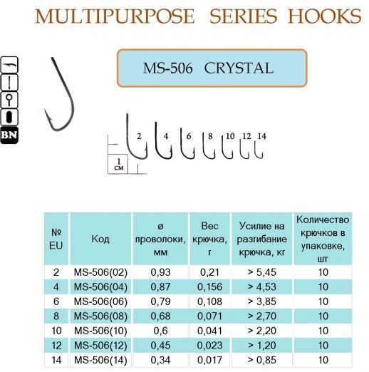 Крючок Flying Fish №6 20 г 10 шт. MS-506(06)