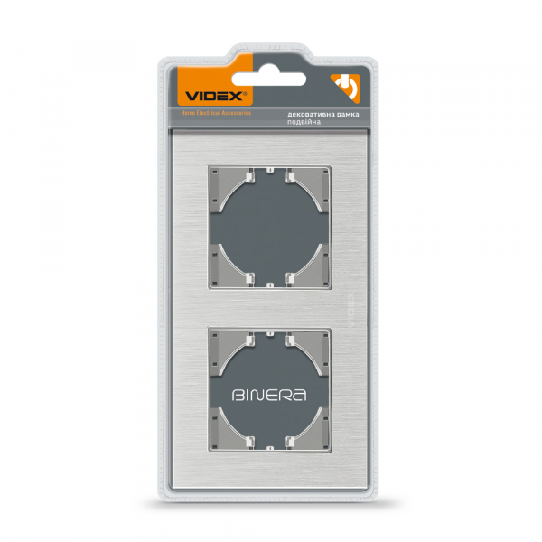 Рамка двухместная Videx Binera горизонтальная серебряный VF-BNFRA2H-SL