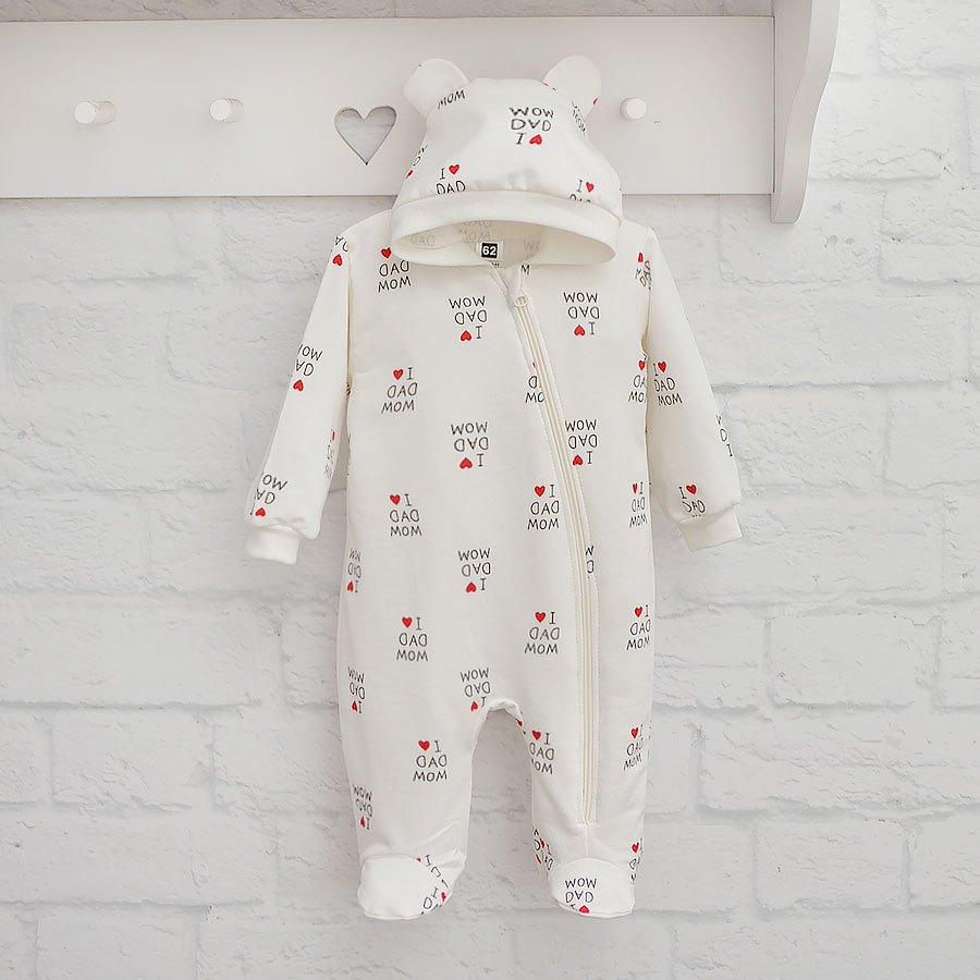 Комбинезон унисекс Blanka Люблю папу маму р.68-74 бежевый 110867