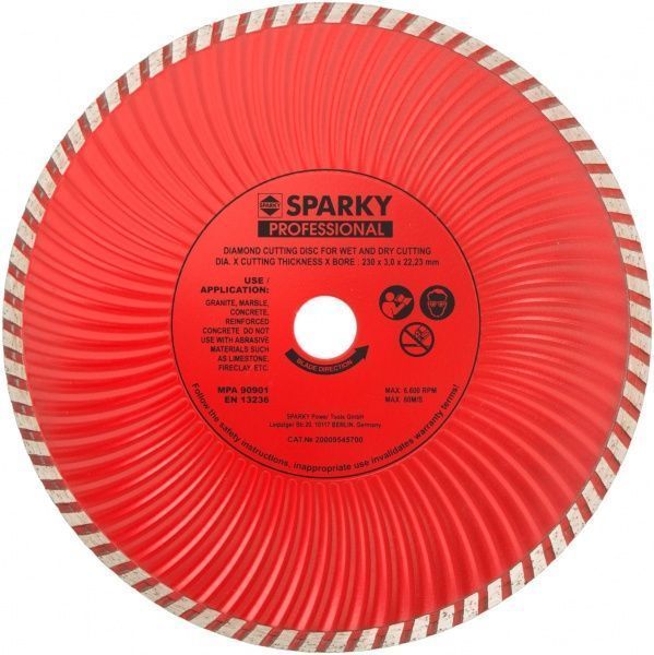 Диск алмазний відрізний Sparky  230x3,0x22,2 армований бетон