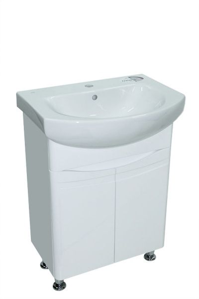 Тумба ХАСТ Bresta с умывальником Runo 60 белая (2 фасада)