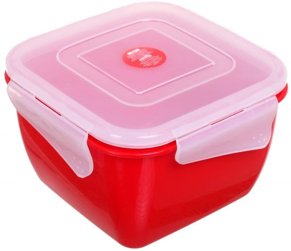 Контейнер Фиеста 900 мл квадратный красный Алеана
