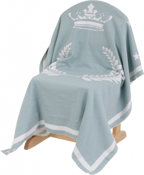 Плед Корона 90x100 см белый с ментоловым 