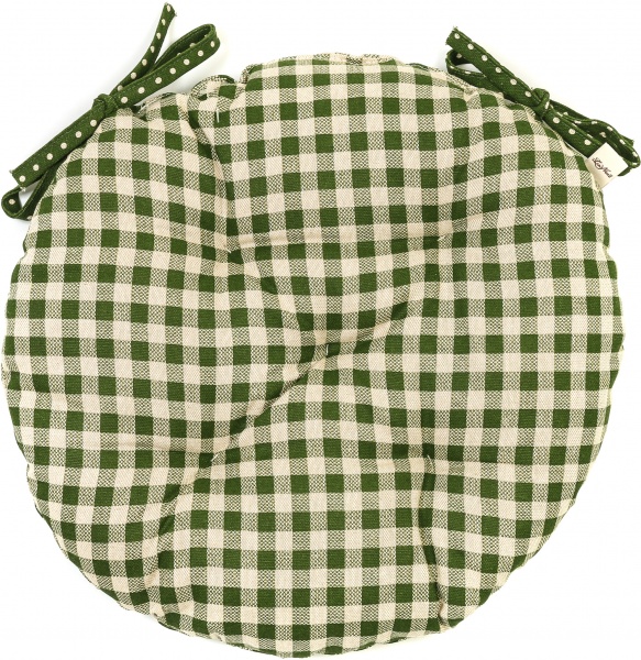 Подушка на стул Lucy Зеленая клетка D40 см La Nuit