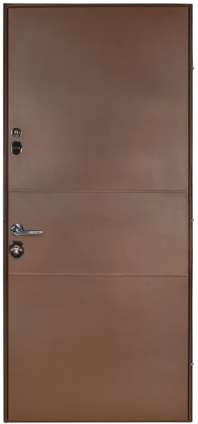 Дверь входная Булат Elegant 703 Metalic Wood - коричневая коричневый 2050x950 мм левая