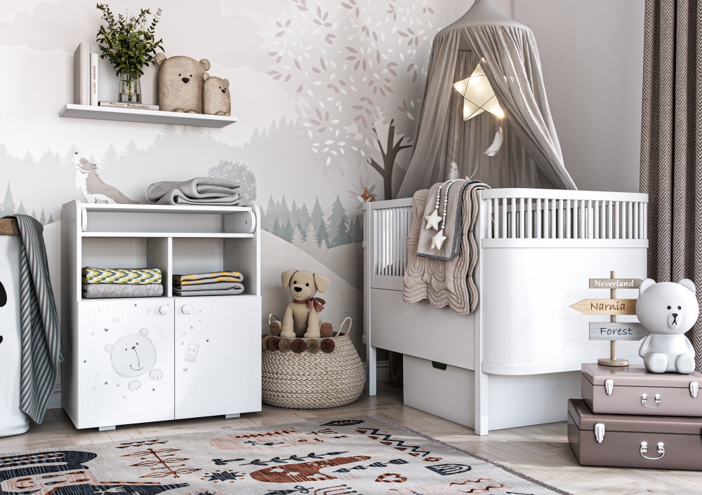 Комод пеленальный Грейд French Teddy 700х860х471 мм белый