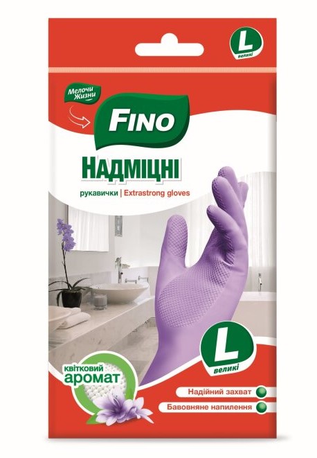 Перчатки латексные Fino суперкрепкие р.L 1 пар/уп.