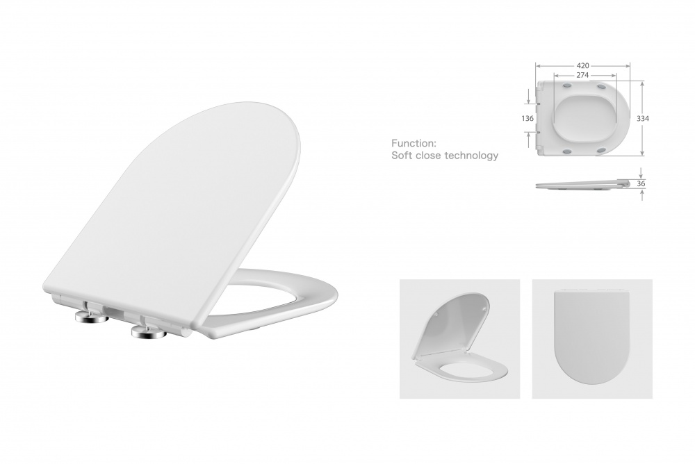 Унитаз-компакт Rapal Skane Rimless, с сиденьем soft-close, 3/6 л