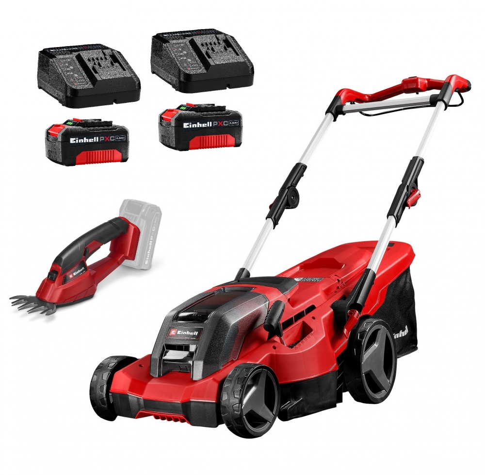 Газонокосилка аккумуляторная Einhell PXC GE-CM 36/37 Li+Ножиці акум.GC-CG 18/1 Li + 2Акб +ЗП