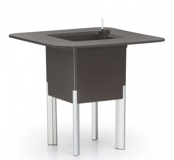 Піддон Медітеранео 80x80x7 сірий із чорним 