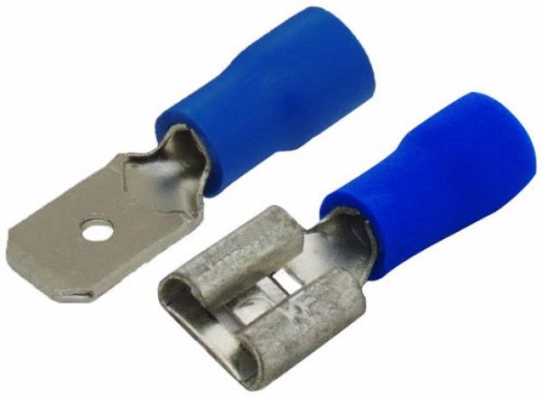 Разъем плоский изолированный (штек. + гн.) EMT 1,5-2,5 мм 15А 10 шт. синий 