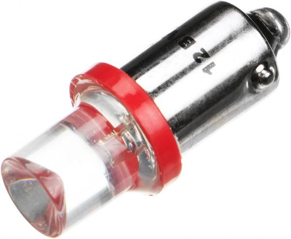 Лампа светодиодная Iskra красная BA9S 12 В 2 шт