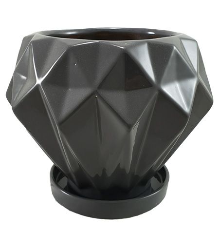 Горшок керамический Резон Блават круглый 1,2 л серый (Р283сір) 