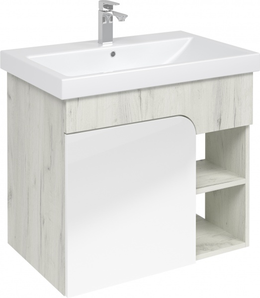 Тумба подвесная Water House Оника 70 дуб крафт белый под умывальник