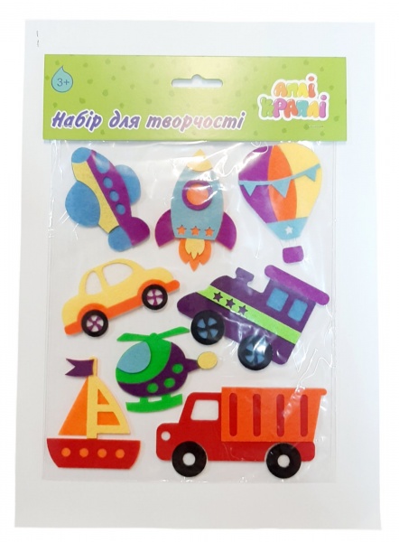 Набор мини-фигурок из фетра Аплі-Краплі клеевой Транспорт 17 x 24 x 0.0002 см multicolor
