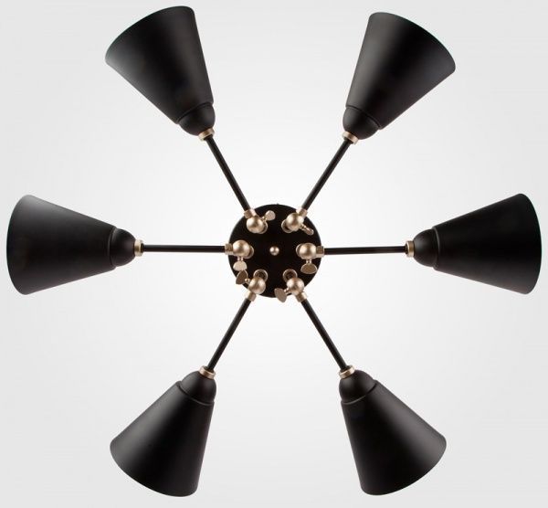 Люстра потолочная Strotskis Nigella 6x60 Вт E27 черный/золото 70052/6 
