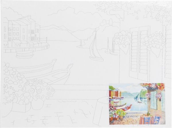 Полотно на картоні з контуром Морські пейзажі №3 ROSA 