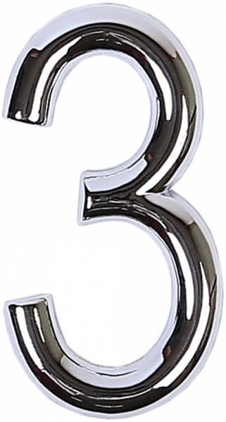 Цифра 3 цинк хром 75 мм Larvij LNZ754 CP #3