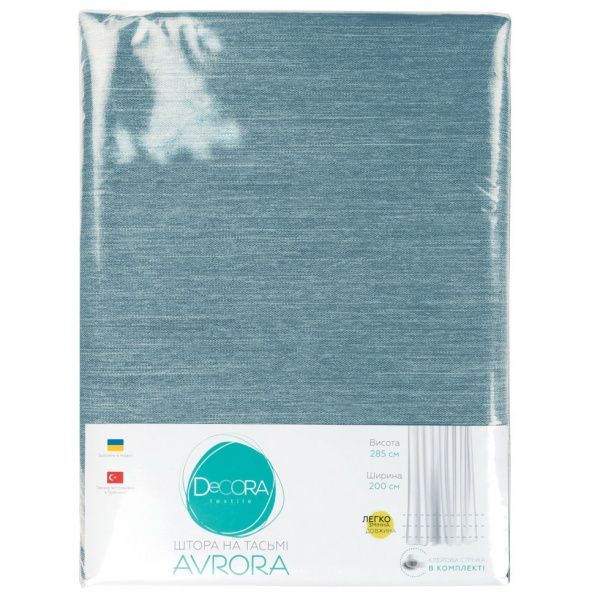 Штора Avrora 200x285 см темно-блакитний Decora textile