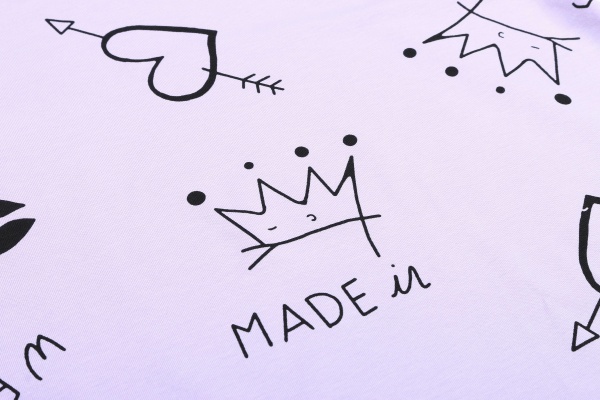 Туника Trio Лола р. S лиловый с принтом 