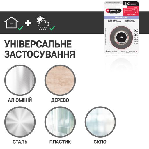 Двостороння автомобільна клейка стрічка SHS MTX5023 19 мм 0,8 мм 2 м сірий