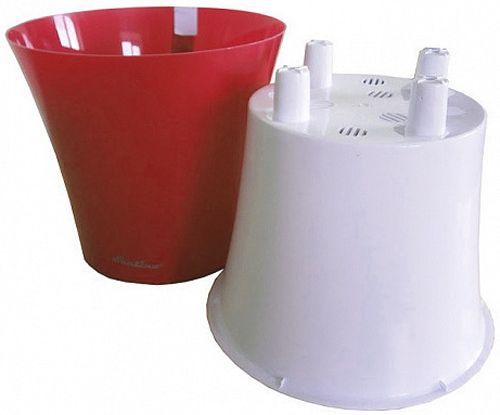 Вазон пластиковий Santino Арте круглий 3,5л червоно-білий (ART35RP/WHT) 
