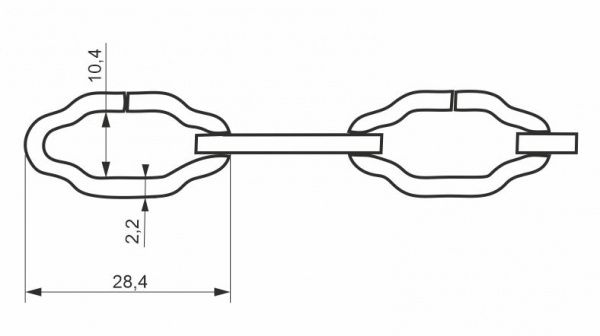 Ланцюг декоративний 2,2 мм 1 м Церковний бронза
