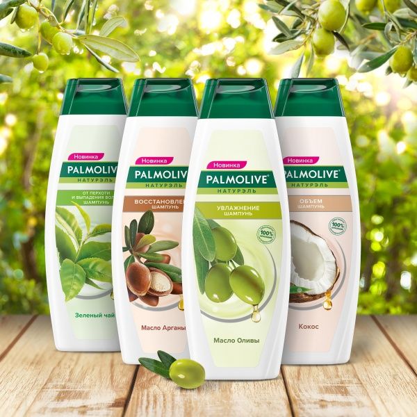 Шампунь Palmolive Натурэль Увлажнение с натуральным оливковым маслом для нормальных и тонких волос 380 мл