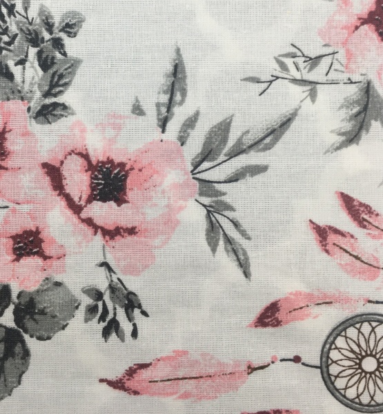 Комплект постільної білизни Ловець снів 1,5 біло-рожевий UP! (Underprice) 