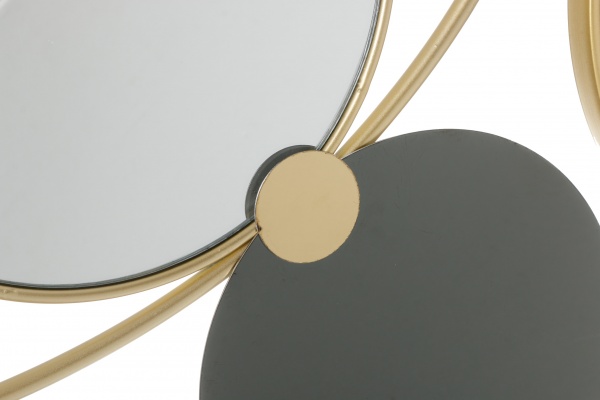 Годинник настінний металевий 90х40 см бірюзовий із золотим