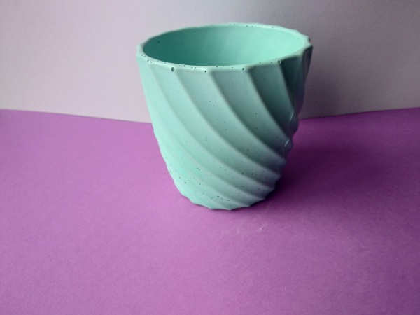 Кашпо декоративное Divorce бирюзовый бетон