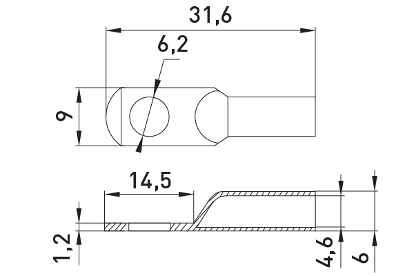Наконечник кабельний кільцевий E.NEXT e.end.stand.jg.6 D6.2 сірий s077102