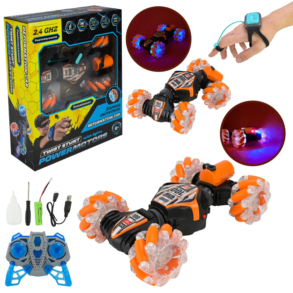 Машинка-перевертыш на радиоуправлении POWERMOTORS PM3412 orange