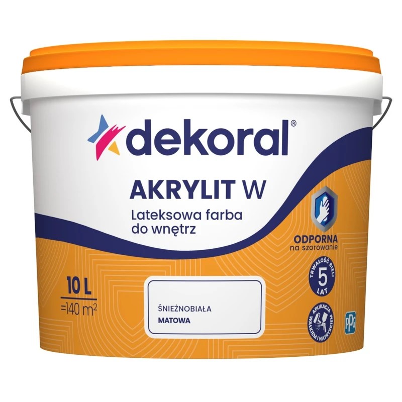 Краска интерьерная латексная Dekoral Акрилит W глубокий мат белый 3л — фото 1