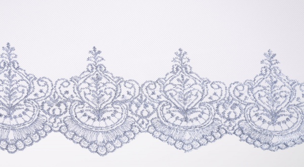 Тканина тюлева Scarlett Butan 747204/43 вишивка 290 см синій 