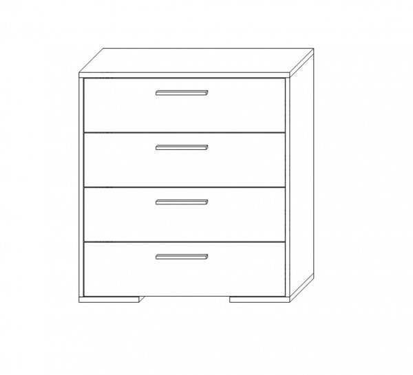 Комод SOKME 4Ш Франческа дуб вотан/білий 