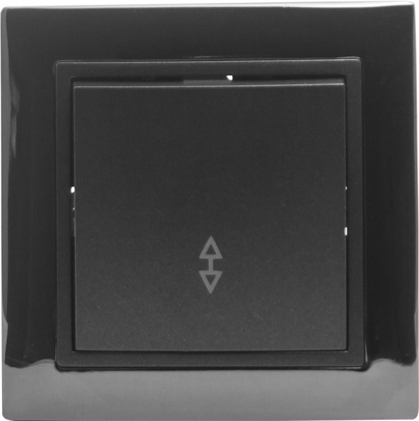 Выключатель проходной одноклавишный LXL Tesla TLXL3506A без подсветки графит 3506A graphite