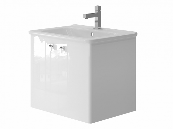 Тумба підвісна ЮВЕНТА Тумба Novara - 60 підвісна біла з умивальником Urban-60
